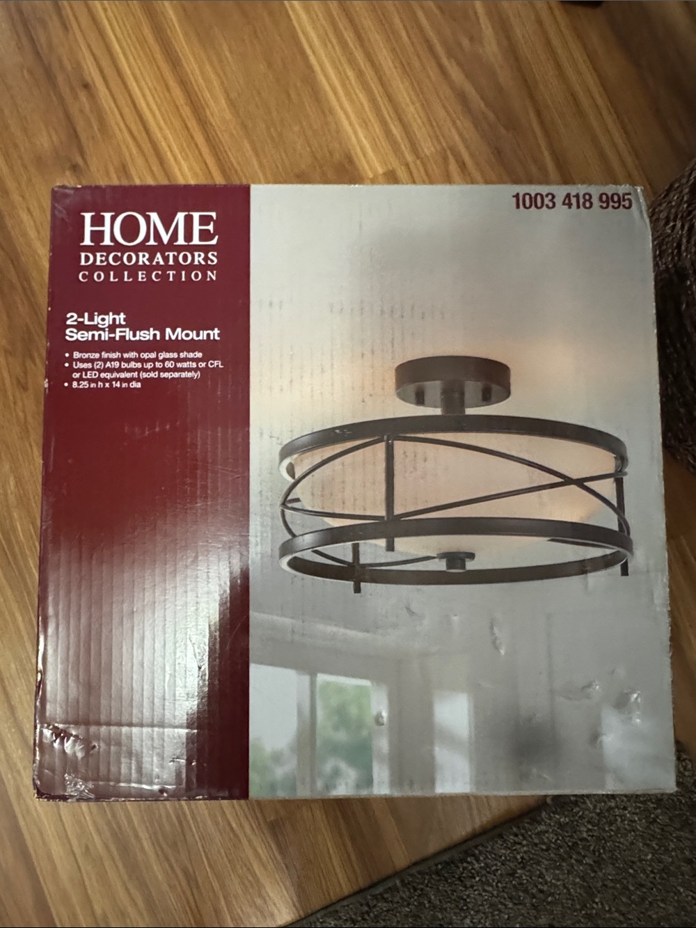 Bronze 2-Light Semi-Flush Mount Ceiling Light